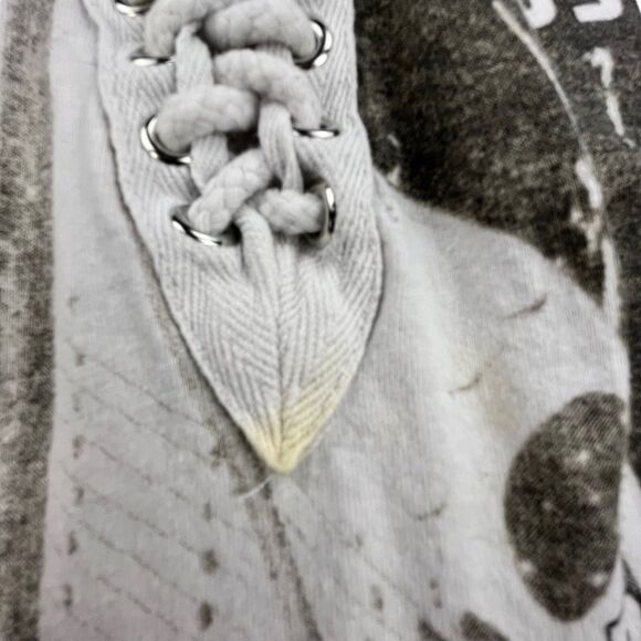 Jimi Hendrix T-shirt  Small Lace Up Short Sleeve Graphic Rockin Artwork White - Picture 4 of 11